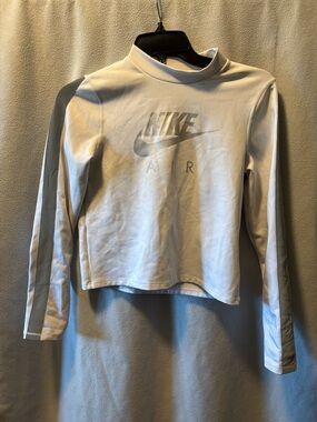 Nike White Dri-FIT Reflective Logo Crop Top